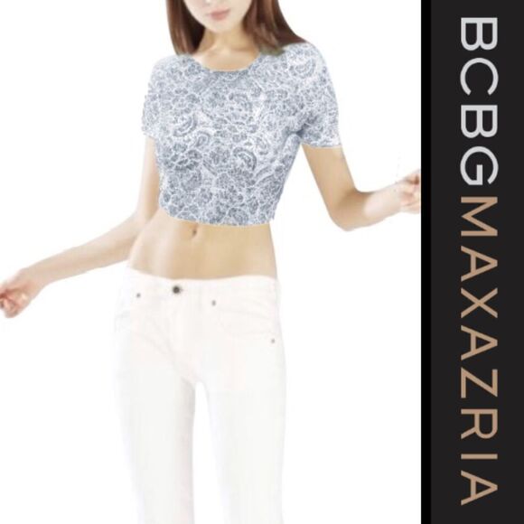 BCBGMaxAzria Floral Lace Crop Top - Picture 1 of 6
